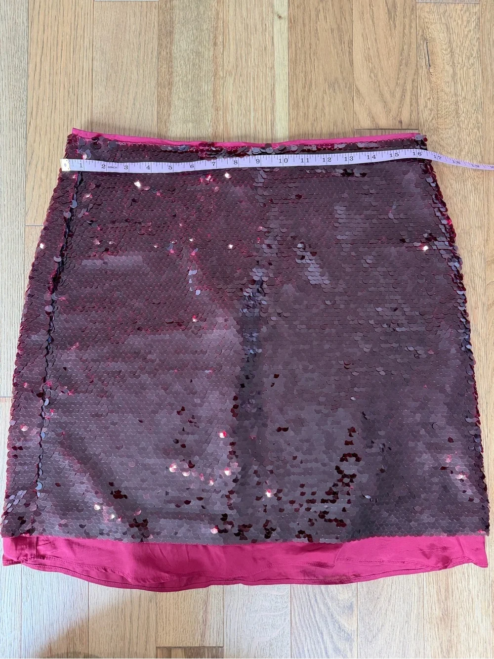 ✨ J.Crew Burgundy Sequin Skirt Size 10 Chiffon Layered Look